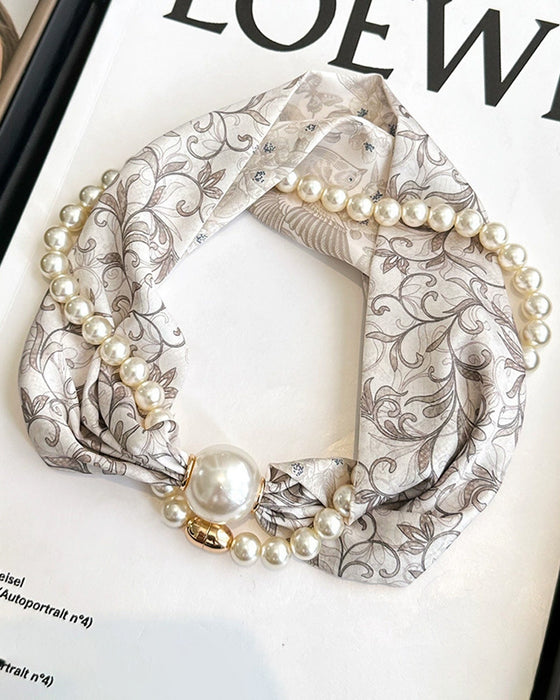 Halsband Lång Pärlprydd Silke