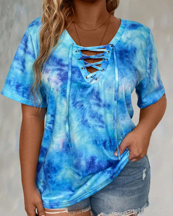 Blus Tie-Dye Tryck