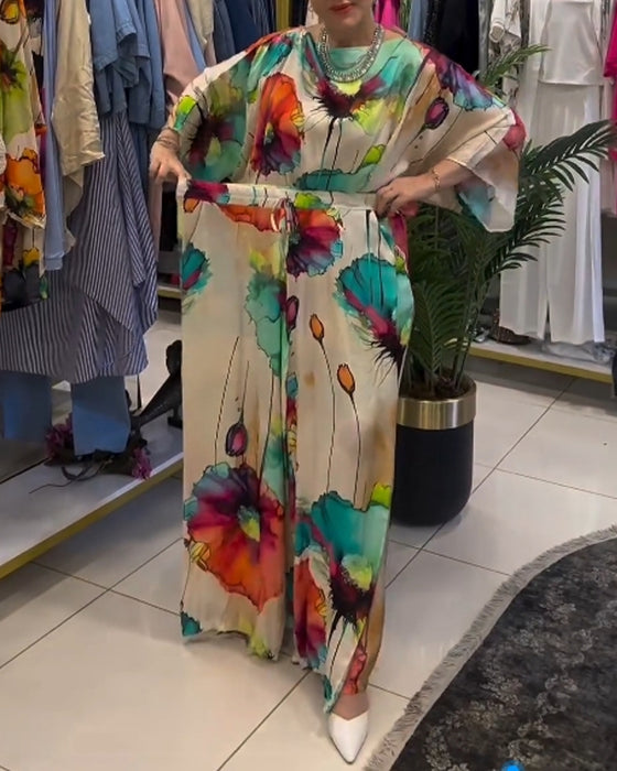 Lotustryckset med en axel och trekvartsärm