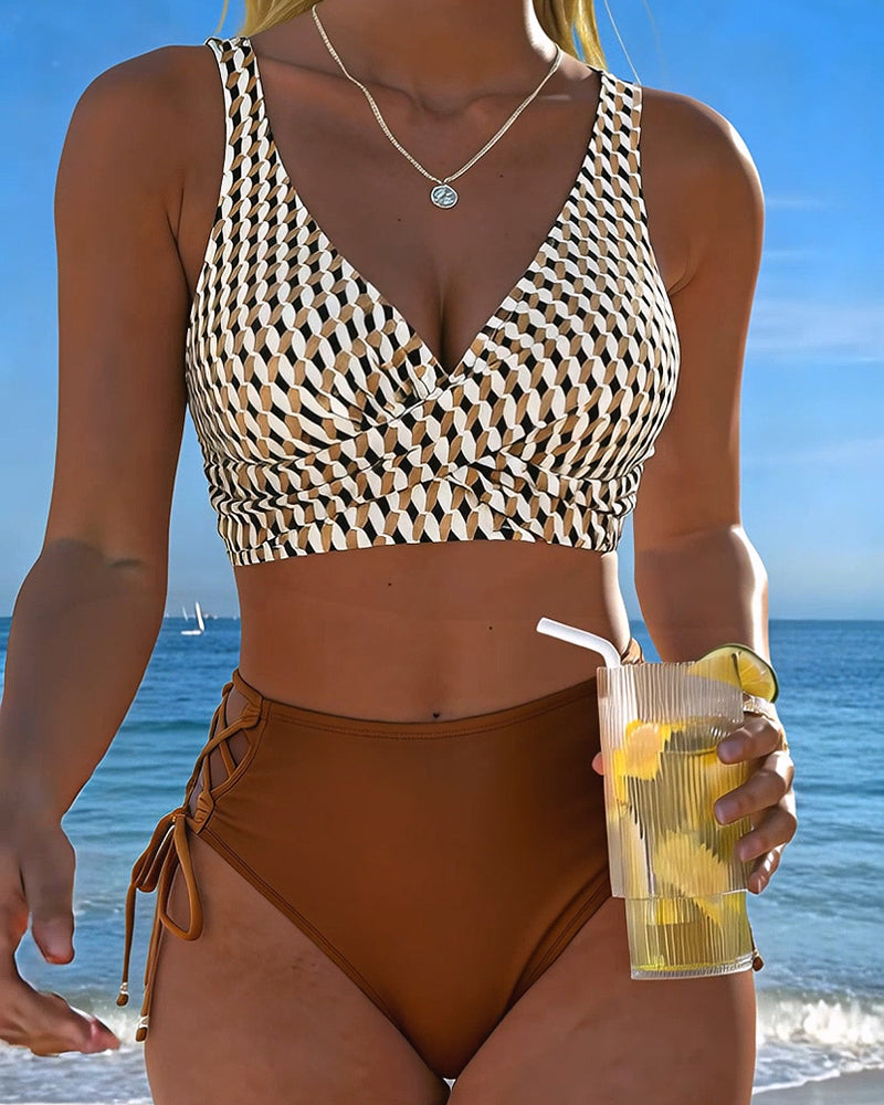 Bikini Geometrisk Tryck Slips