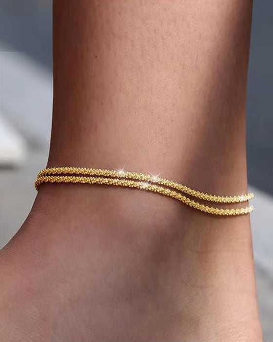 🏖️ Anklets Dam Kc Guld & Sterling Silver