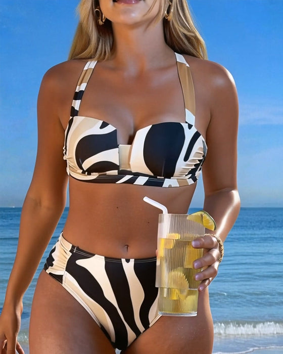 Semester Bikini Djurtryck Bygelös Bh
