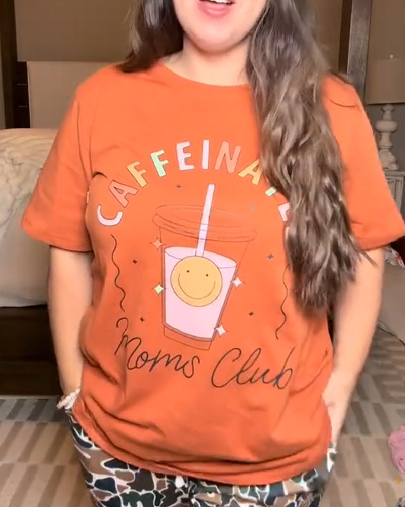 T-Shirt Tryckt Rund Hals Amning