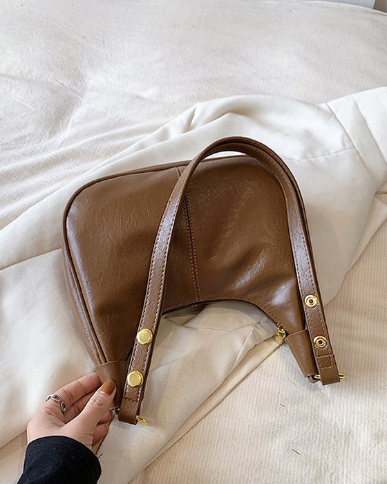 Väska Vaxat Läder Armhåla