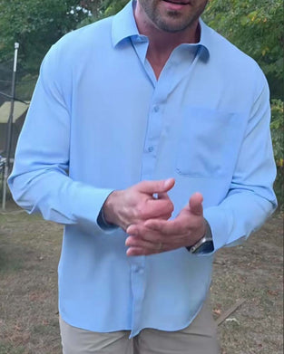 Skjorta Solid Casual Vattentät Stretch