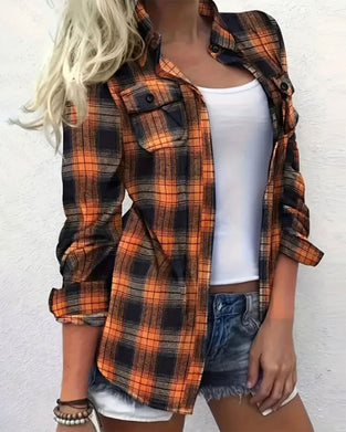 Blus Casual Skotskrutig Skjorta