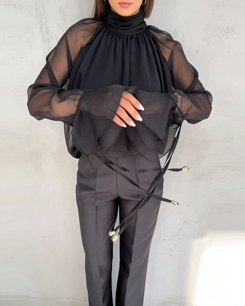 Blus Mesh Sammankoppling Elegant