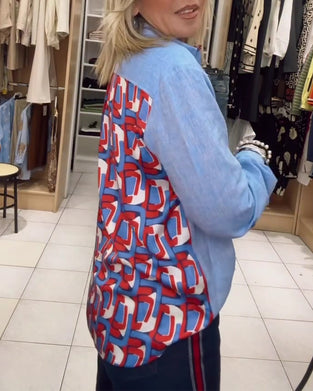 Skjorta Krage Lång Ärm Knäppning