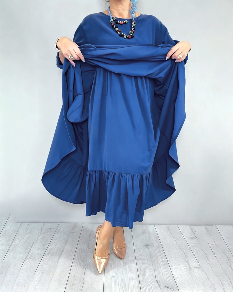 Klänning Dubbelt Lager Lös Mesh Lappverk