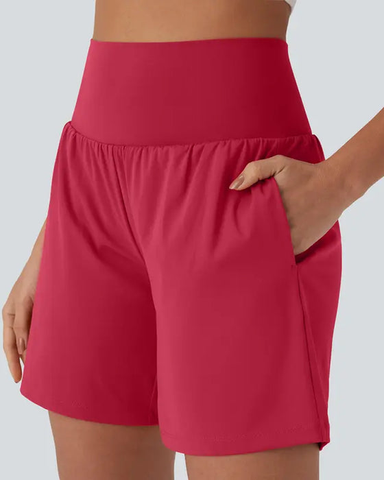 Enfärgade Shorts Hög Midja