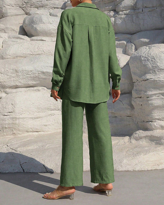 Set Lång Ärm Casual Solid