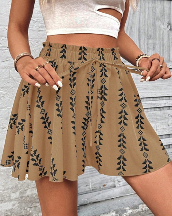 Shorts Print Dragsko Loose Fit Flare