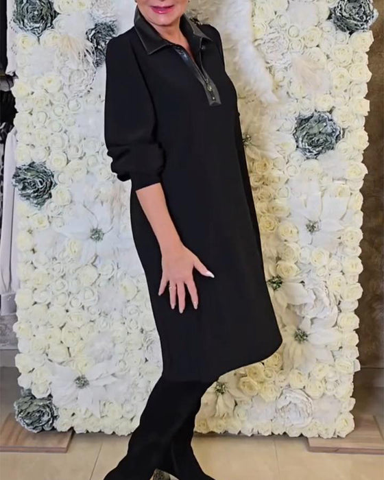 Modeklänning Med Halv Dragkedja Och Krage