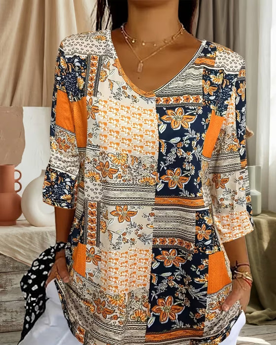 Topp Vintage Blommigt Tryck