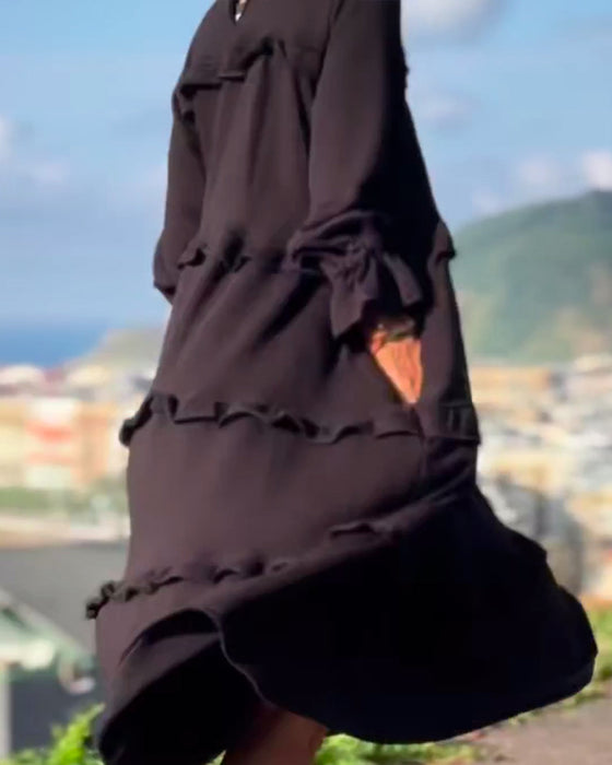 Enfärgad vardagsklänning i söt stil