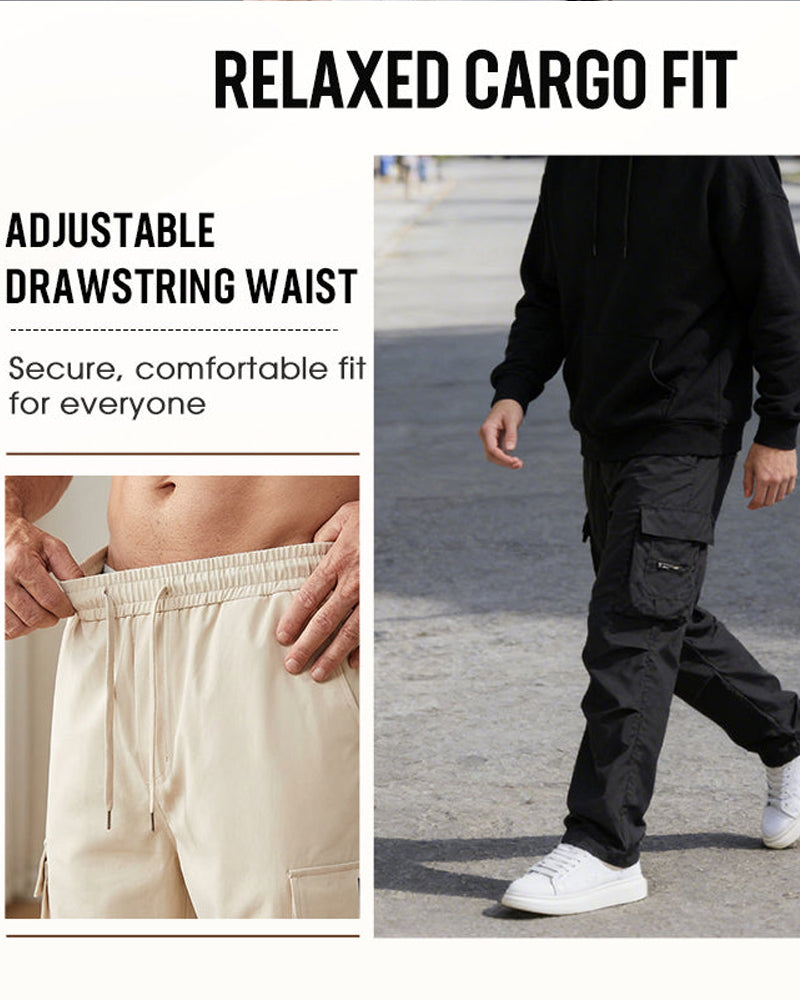 ✨ Herrarnas Cargobyxor – Fickor i överflöd, Stretch, Casual ✨