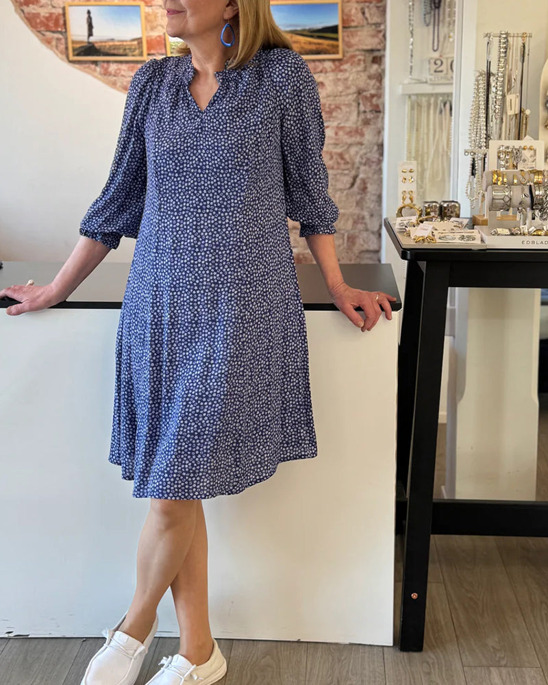 Klänning Småblommig A-Linje