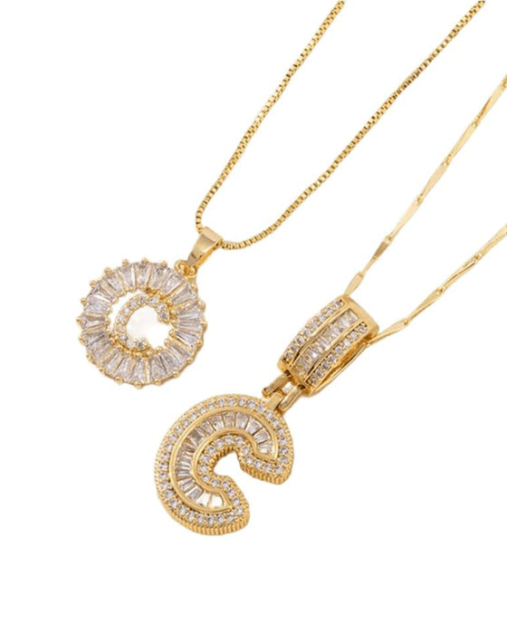 Halsband Initial Bokstav Hängsmycke 2 Förpackning