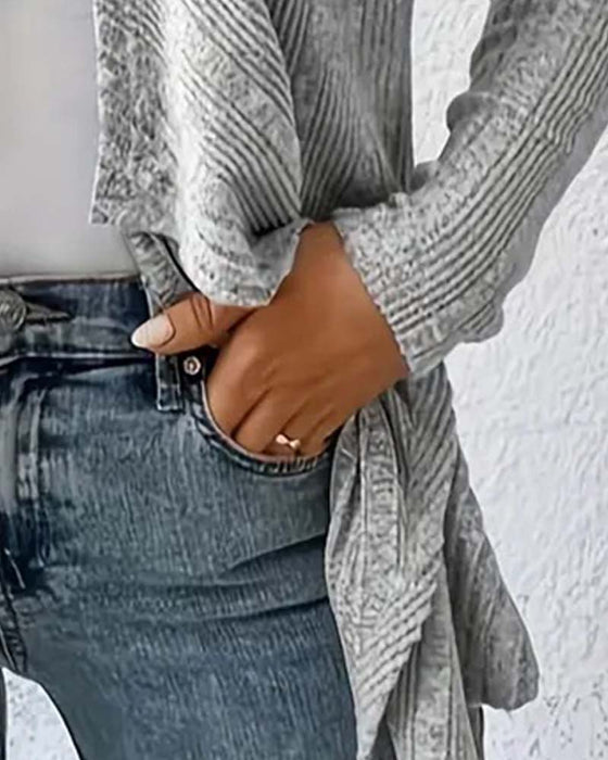 Cardigan Casual Solid Oregelbunden