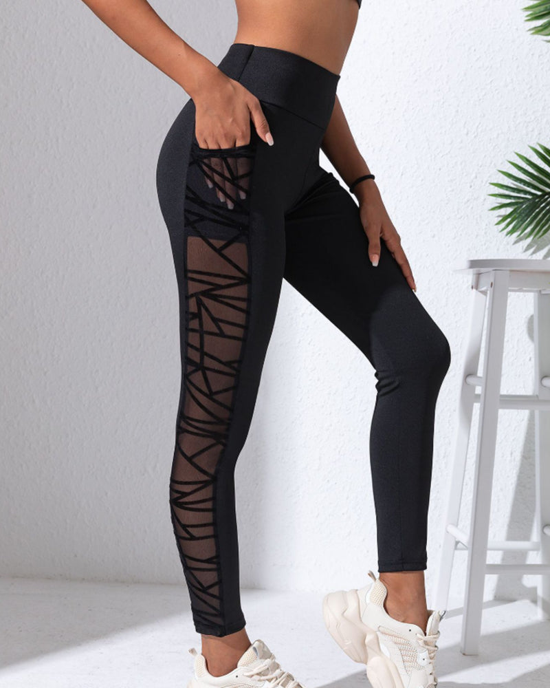 Yogabyxor Högmidjade Färgblock