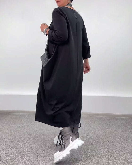 Klänning avslappnad mode lös halter neck