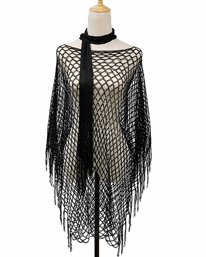 Pullover Fringe Mesh Urholkning
