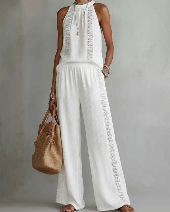 Tvådelad Set Hollow Out Halter