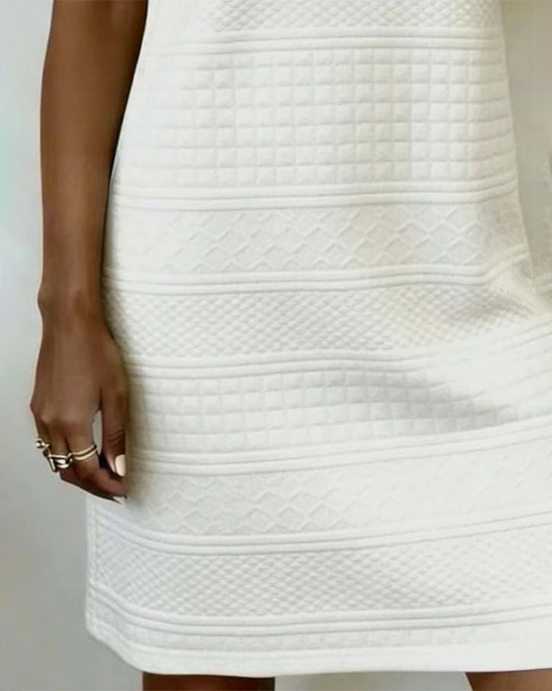 Klänning Treknapp Jacquard Rak