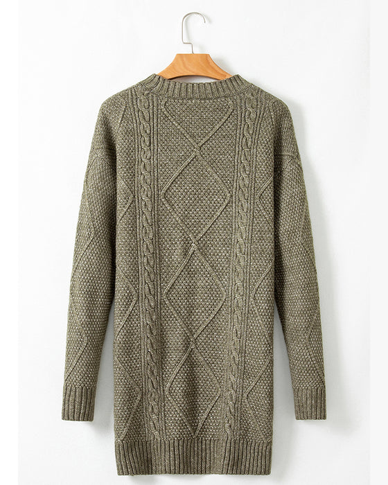 Tröjklänning avslappnad rund hals enfärgad