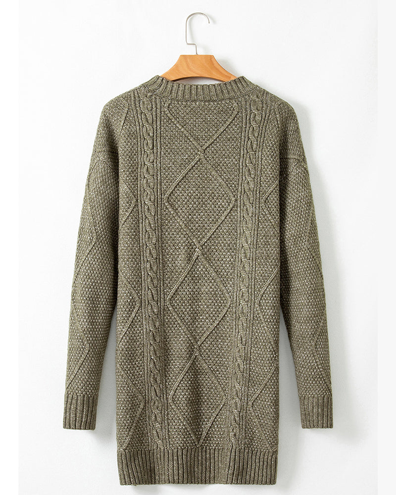 Tröjklänning avslappnad rund hals enfärgad