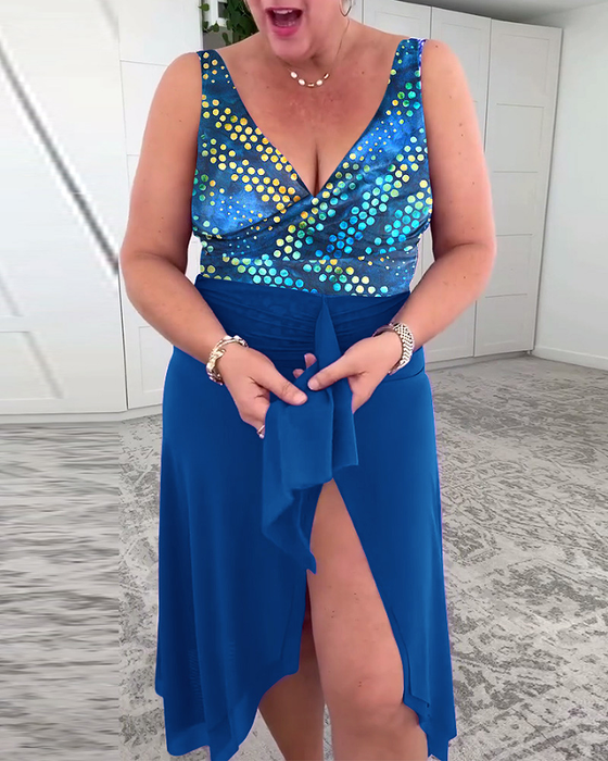 Baddräkt Prickig Mönster Höft