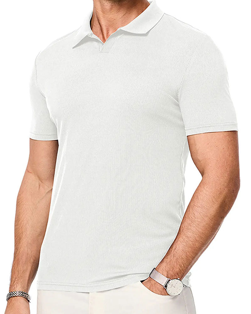 Herr-T-Shirt Avslappnad Krage