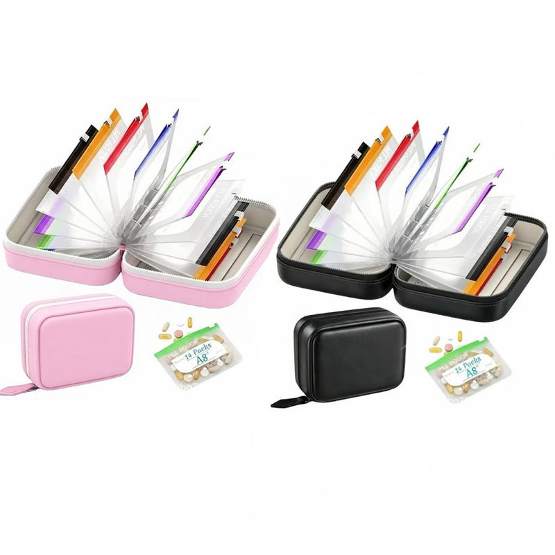 Premium vattentät PU resepillerbox-set