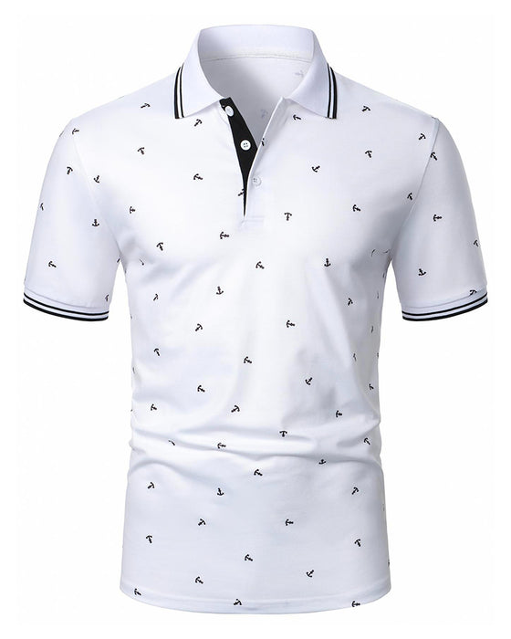 T-Shirt Polo Krage Pil Mönster Casual