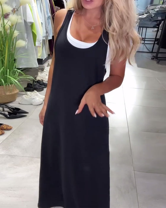 Klänning Slimmande Hängslen Casual