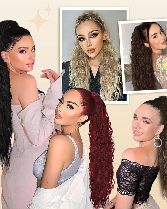 Lång Yvig Och Lockig Hårförlängning