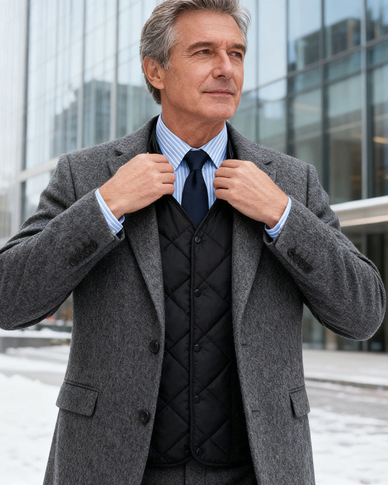 Herr Väst Casual Quiltad Termofodrad