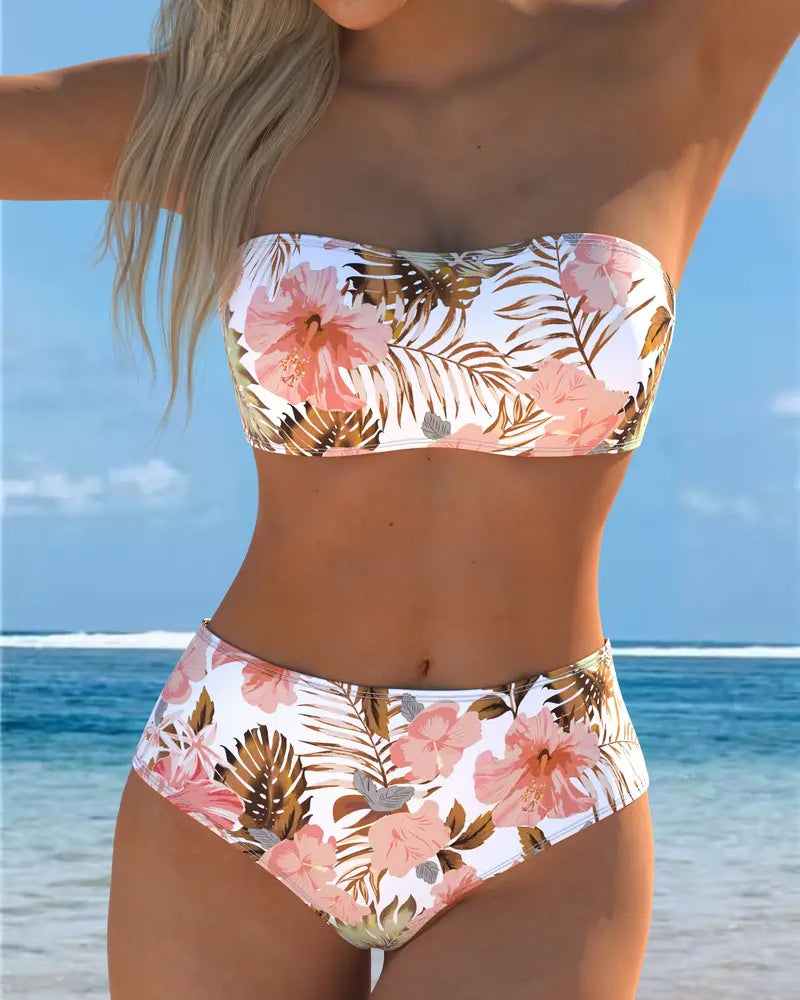 Bikini Bandeau Tryckt