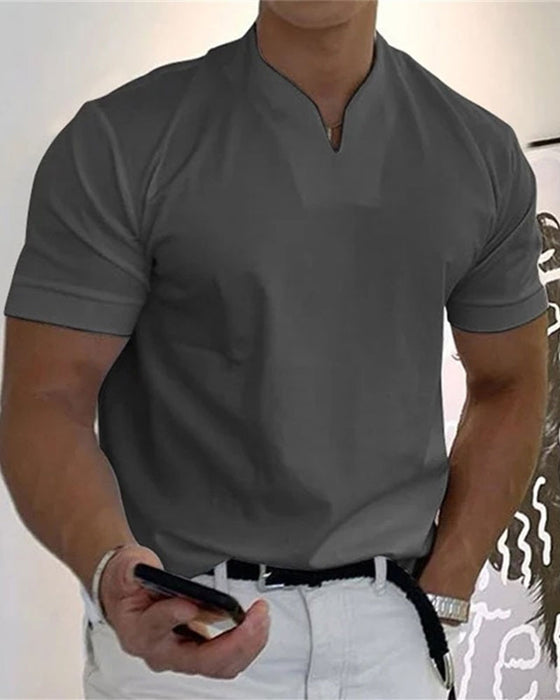 T-Shirt Herrar Gentlemans Business Kort Ärm Fitness