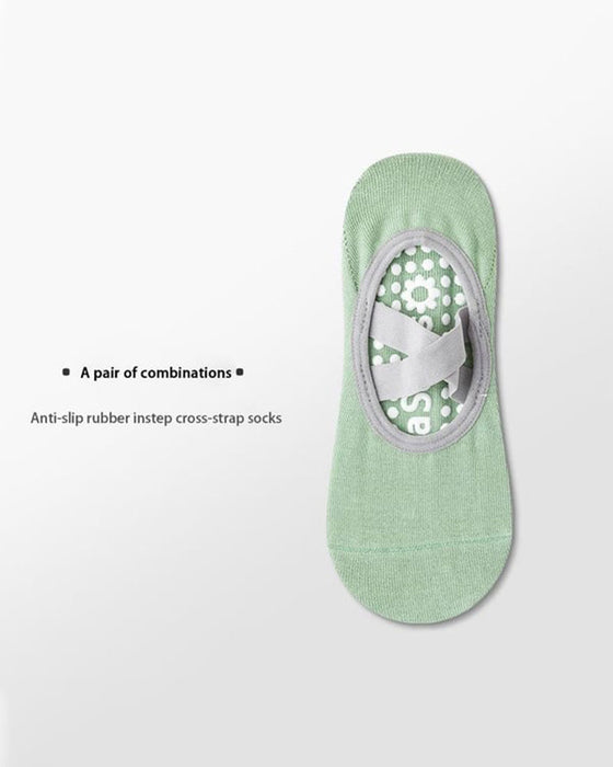 Damstrumpor utan skaft för pilates och träning – halkskydd i silikon, andas och transporterar bort fukt (yoga/dans/inomhusaktiviteter)