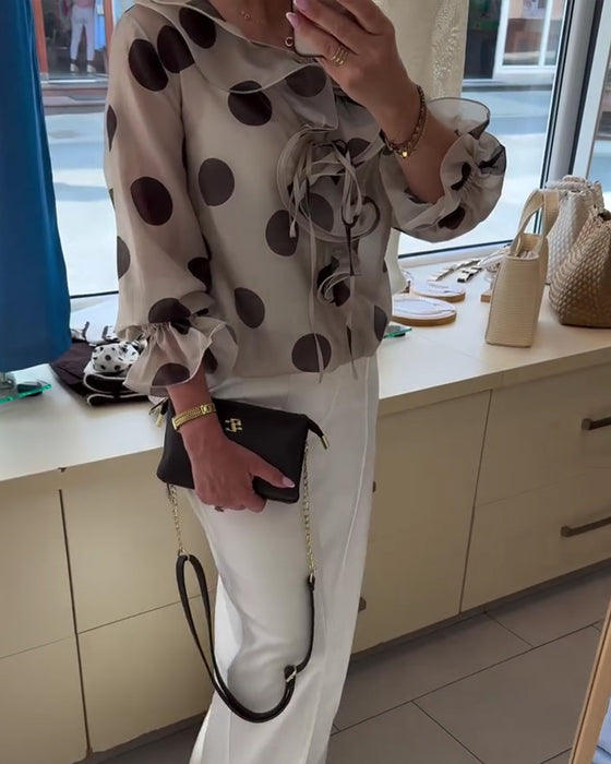 Skjorta Prickig Knytning Avslappnad
