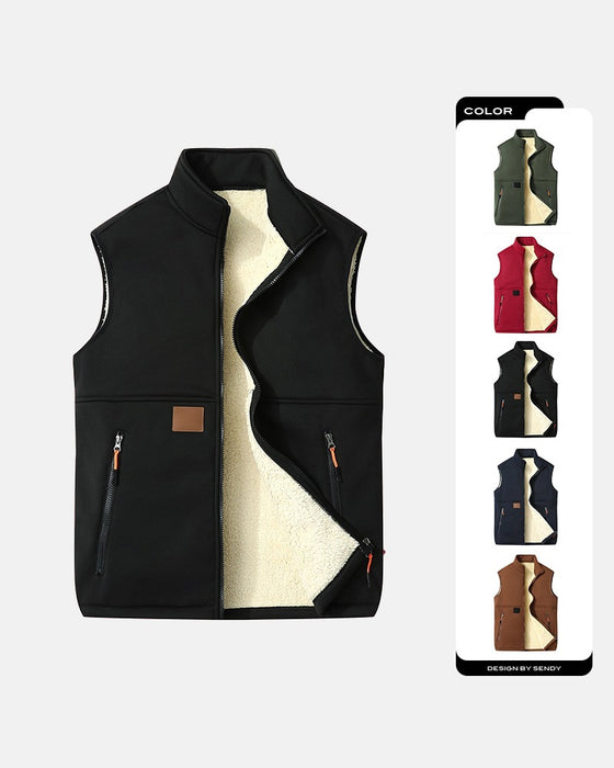 Cardigan Vadderad Polar Fleece Öppen Fram