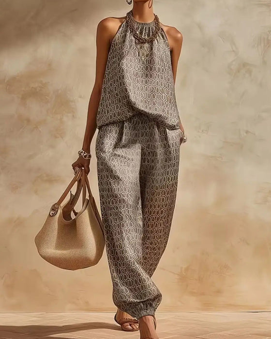 Set Geometrisk Halter Jogger