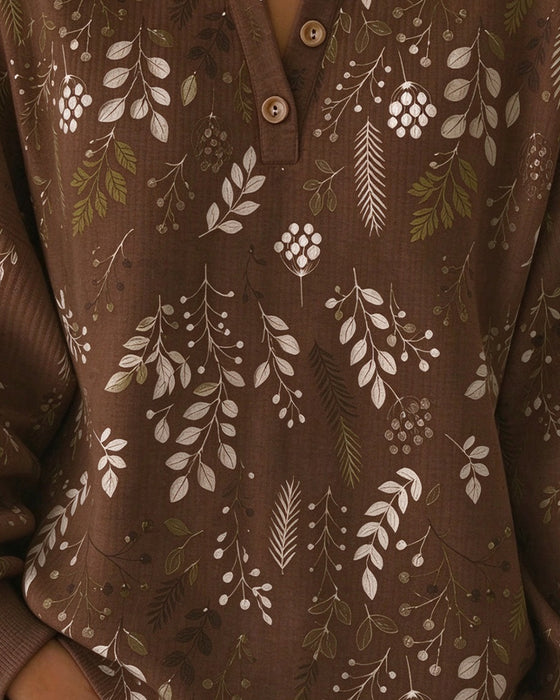 Sweatshirt Vaffel Henry Krage Blommönster