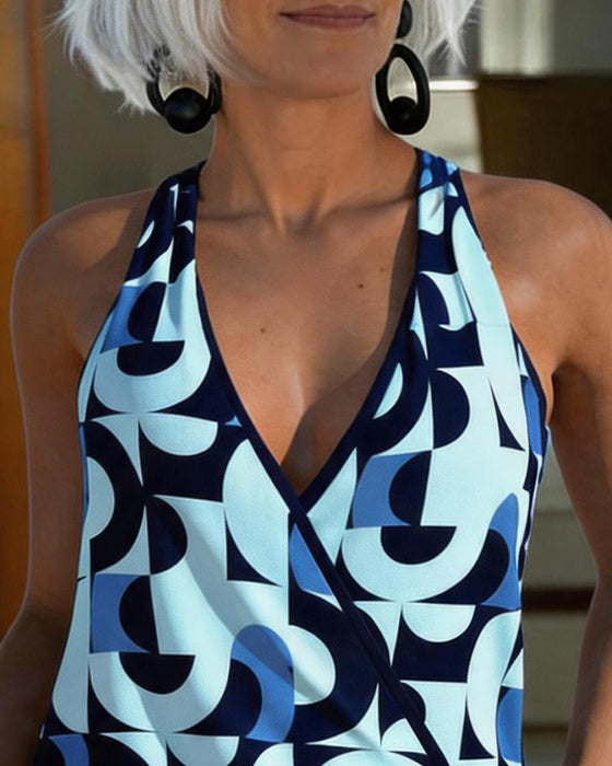 One-Piece Geometrisk Tryck Halter