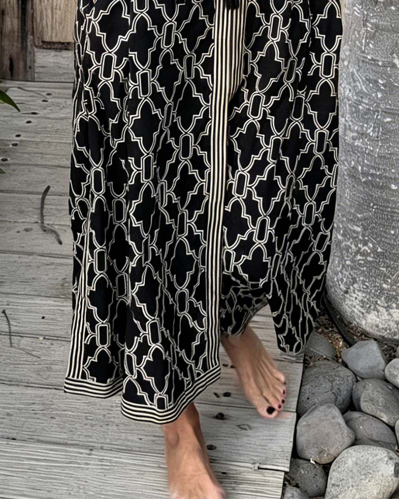 Klänning Geometrisk Tryck Maxi