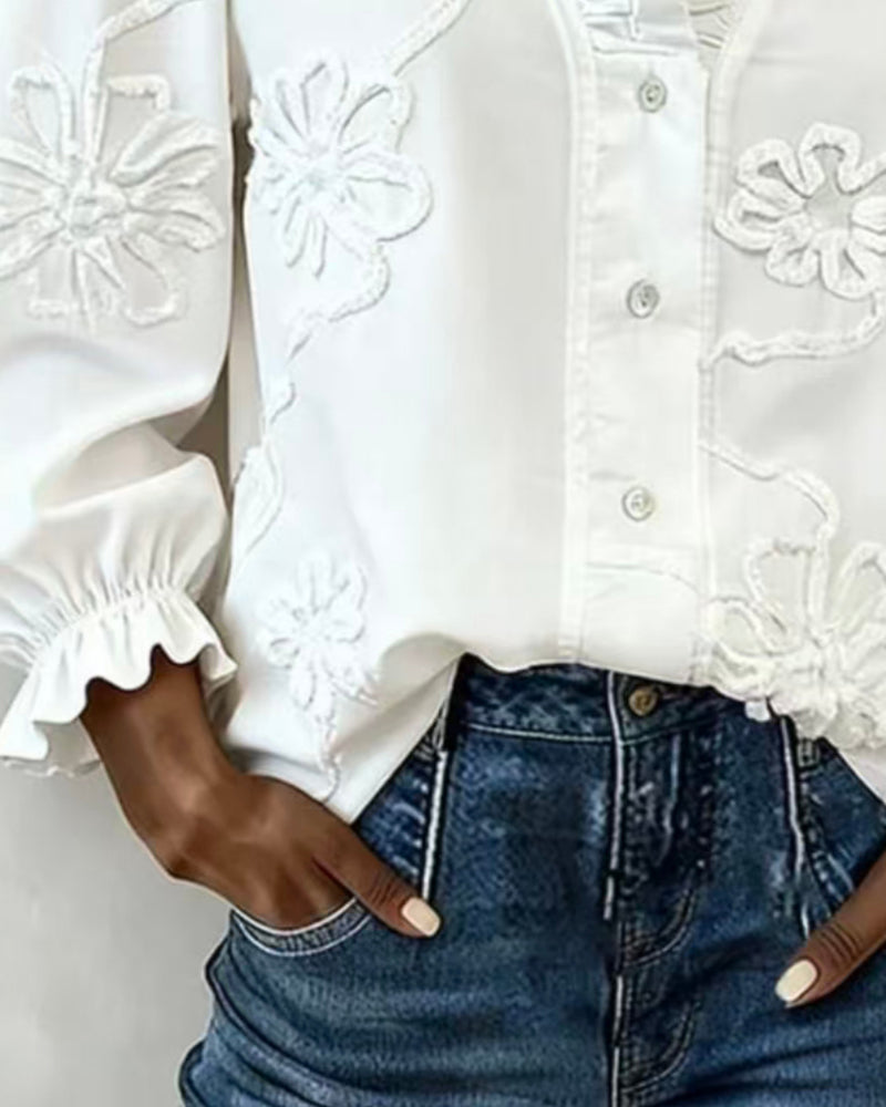 Blus Ruffle Bubbel Ärm