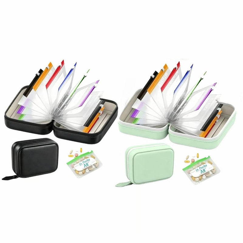 Premium vattentät PU resepillerbox-set