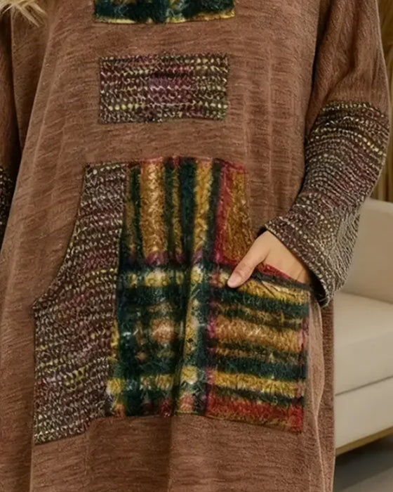 Retroklänning Med Polokrage Och Färgblock