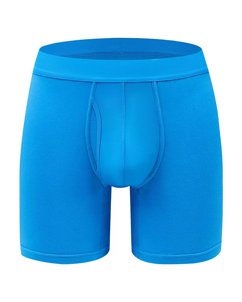 Herr Enfärgad Bambufiber Töjbar Boxershorts, Andningsbar Bekväm Underkläder För Dagligt Bruk, Casual Herr Underkläder För Alla Säsonger